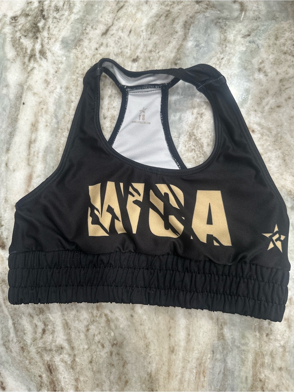 WCAA Black & Gold Racerback Sports Bra